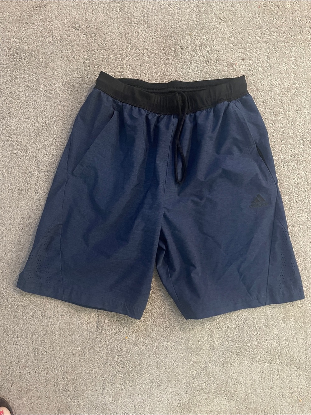 adidas medium Men's Navy Performance Shorts with Black Waistband athletic